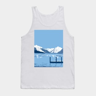 Lake McDonald in Winter in Glacier National Park Montana USA WPA Art Poster Tank Top